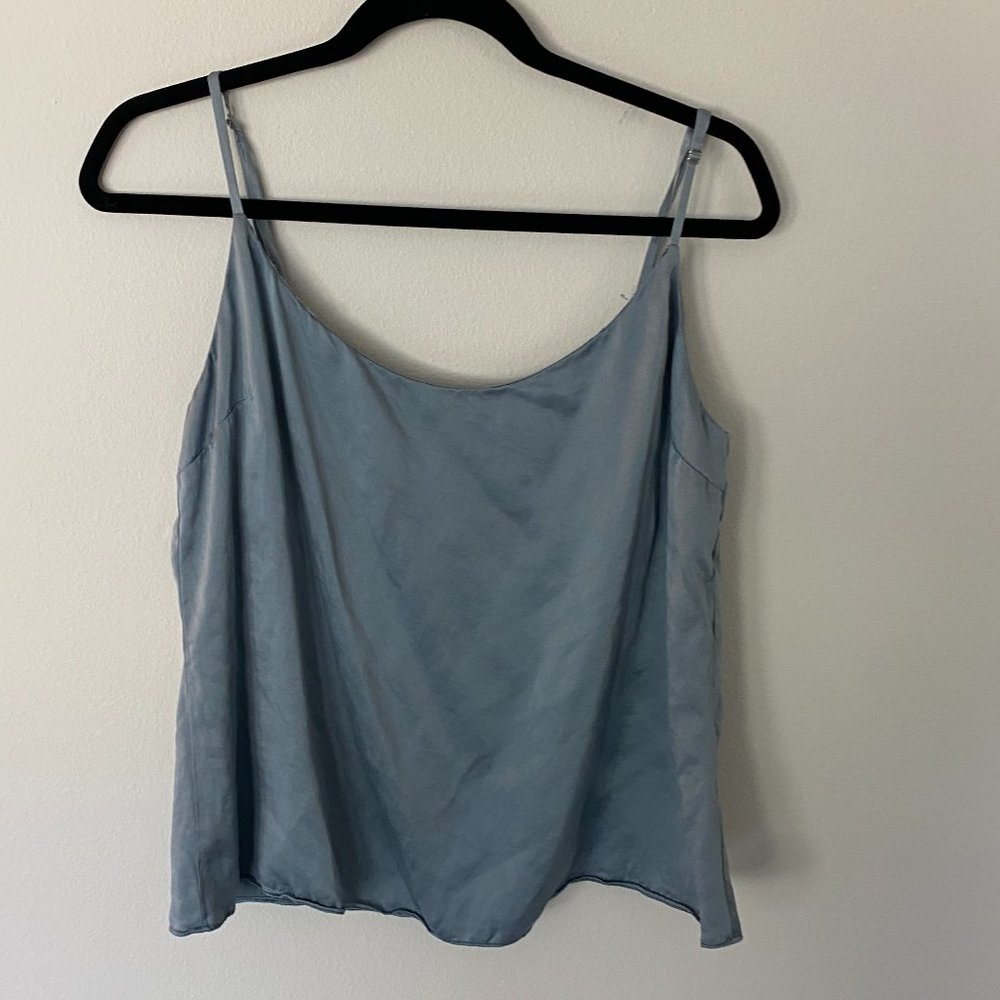 Reformation blue silk top